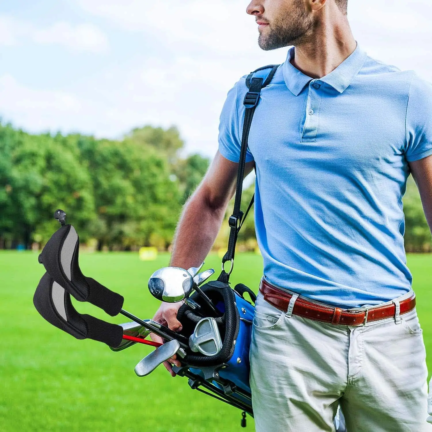 ゴルフクラブヘッドカバー ウッズハイブリッド用 バリュー1/2パック 交換可能なNo.Tag付き保護ヘッドカバー