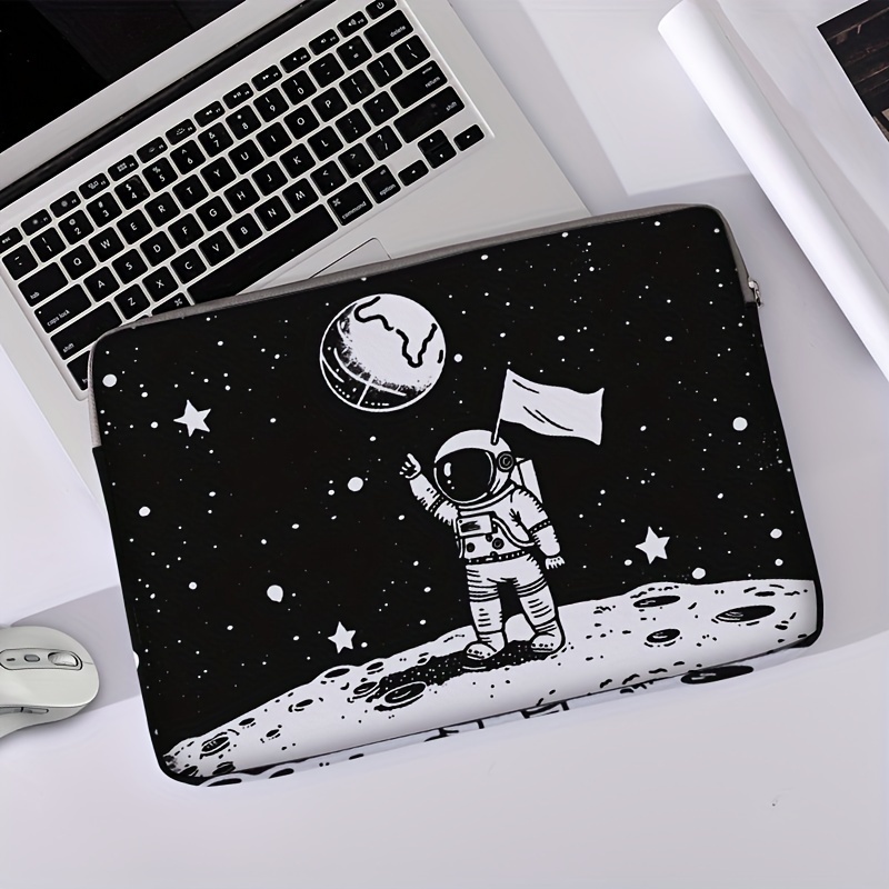 One piece set, two styles, astronaut patterned laptop bag and briefcase, suitable for 14 inch laptops