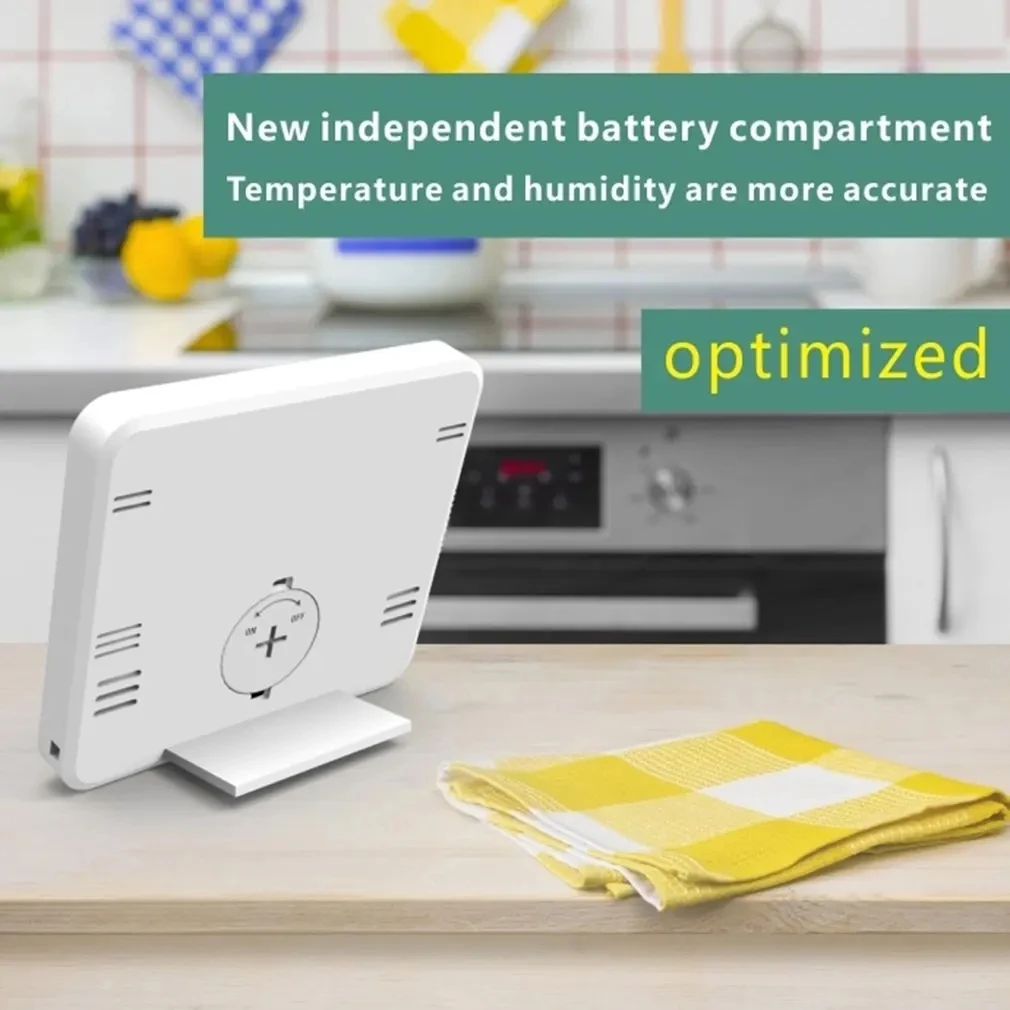LCD Digital Thermohygrometer Ultra-thin Simple Smart Home อิเล็กทรอนิกส์ดิจิตอลเครื่องวัดอุณหภูมิเครื่องวัดความชื้นนาฬิกาแขวน
