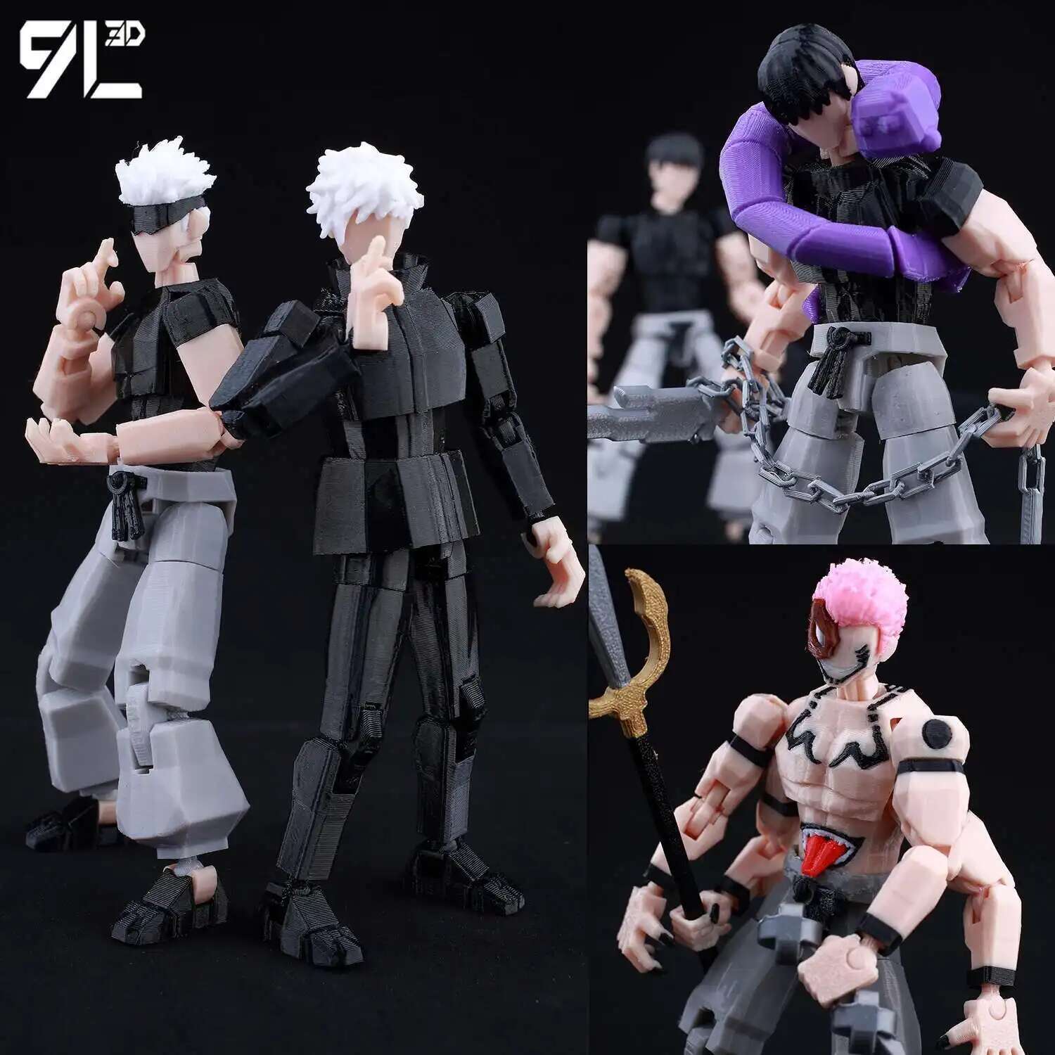 9L3D impreso Lucky Dummy 13 Jujutsu Kaisen Gojo Satoru Toji Yuji Sukuna Anime figuras de acción maniquí Yuuta Rika modelo T13 Juguetes
