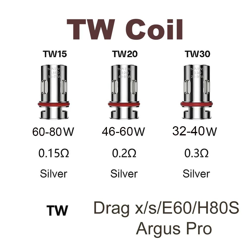 DIY 5PCS TW Spule TW15 TW20 TW30 0,15 Ohm Mesh Spulen für PNP Spule Argus Pro Drag E60 H80S Drag S Pods Kit