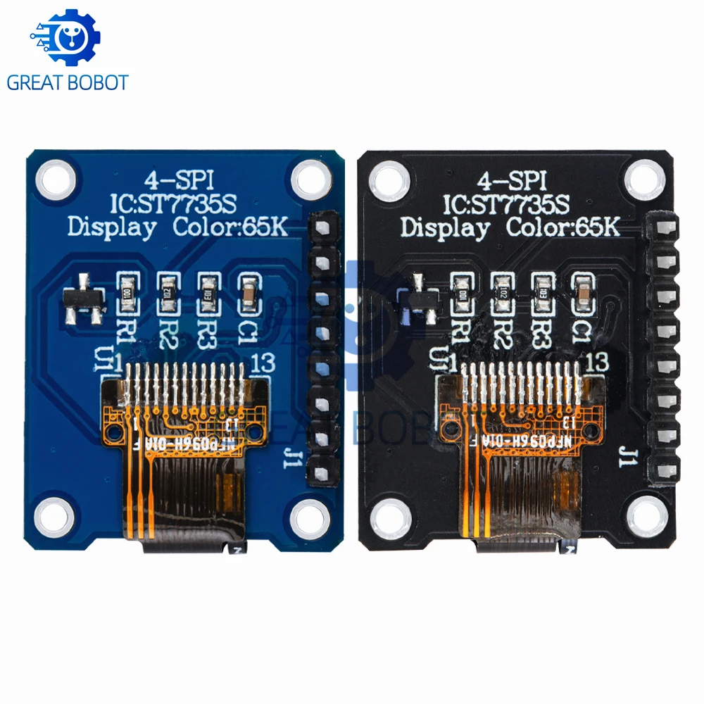 BS TFT 디스플레이 0.96 인치 IPS 8P SPI HD 65K 풀 컬러 LCD 모듈, ST7735 드라이브 IC 80x160 (OLED 아님), 아두이노 블랙