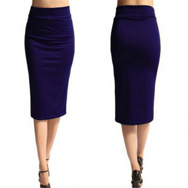 Dames Rok Bodycon Rok Kantoor Vrouw Slanke Knielengte Hoge Taille Stretch Sexy Kokerrokken Jupe Femme