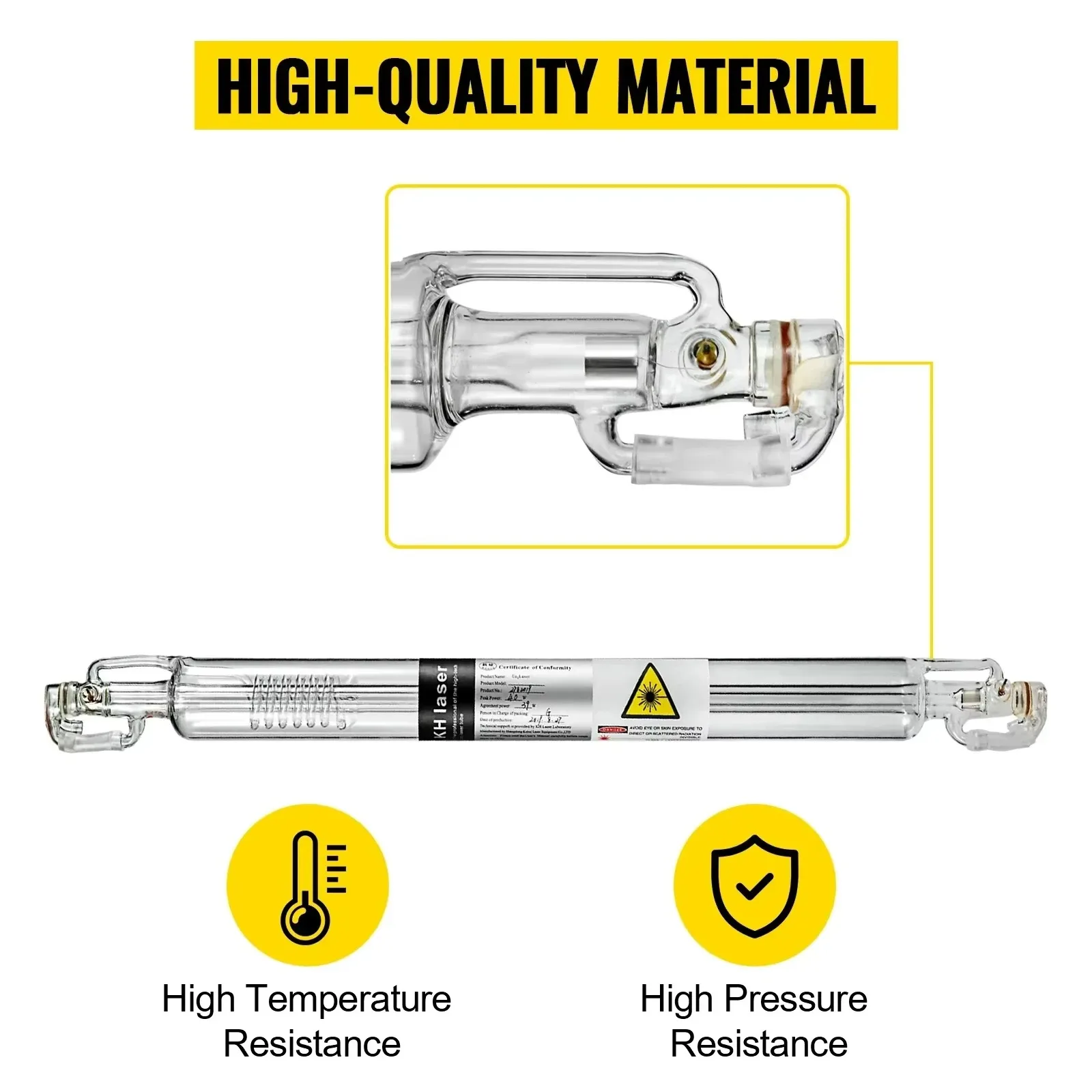 Tubo láser Sihao CO2 40W 50W 60W 80W 100W 130W 150W 700mm a 1830mm de longitud vidrio 80mm de diámetro larga vida útil para máquina láser