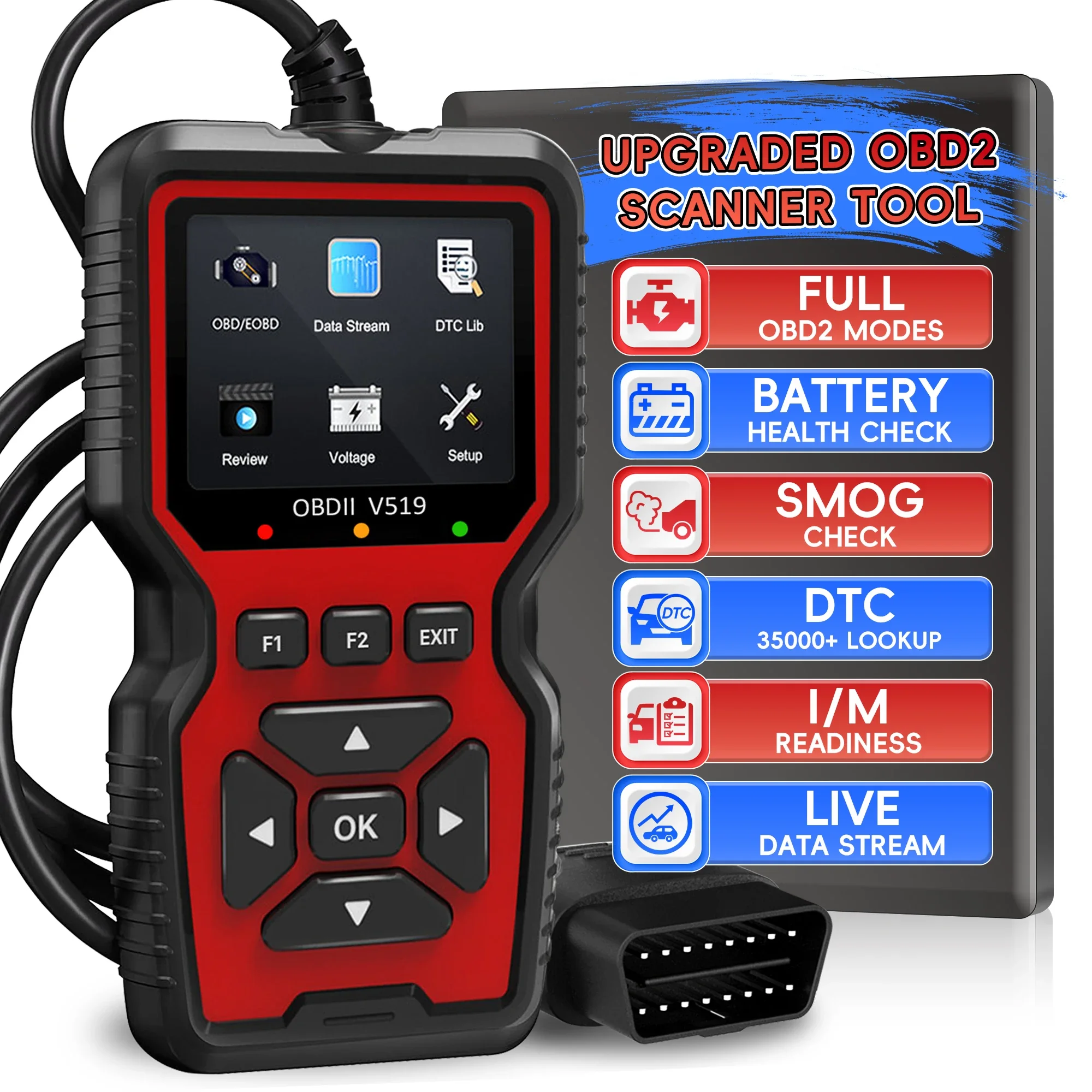 OBD2-scanner Live Data Professionele monteur OBDII diagnostische codelezertool voor controlemotorlicht