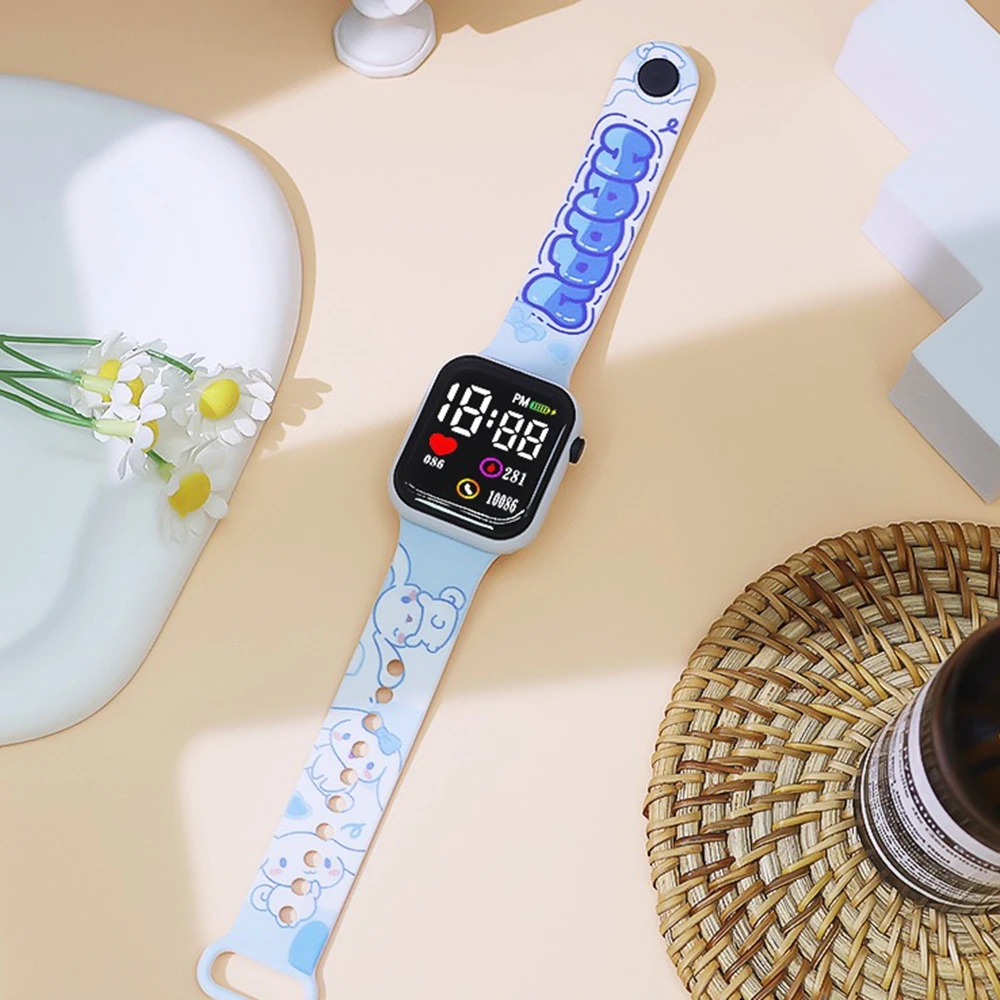 Nowe zegarki dla dzieci Hello Kitty, elektroniczne zegarki sportowe dla dziewczynek, modne zegarki cyfrowe, prezent świąteczny dla kobiet i studentek