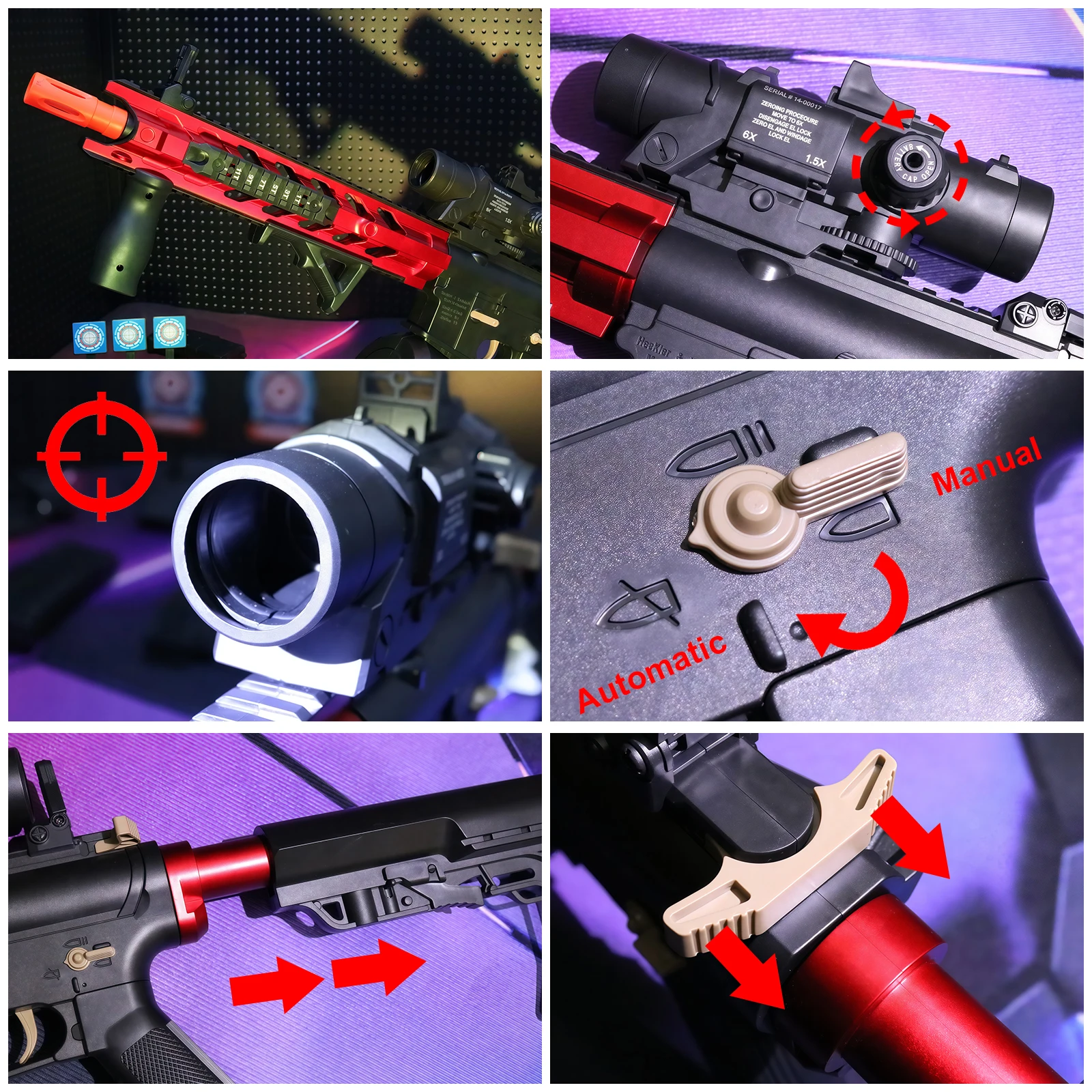 M416 Electric Gel Ball Blaster Toy Gun， Manual/Automatic Mode  , Rechargeable - Suitable for Summer Outdoor Shooting Games