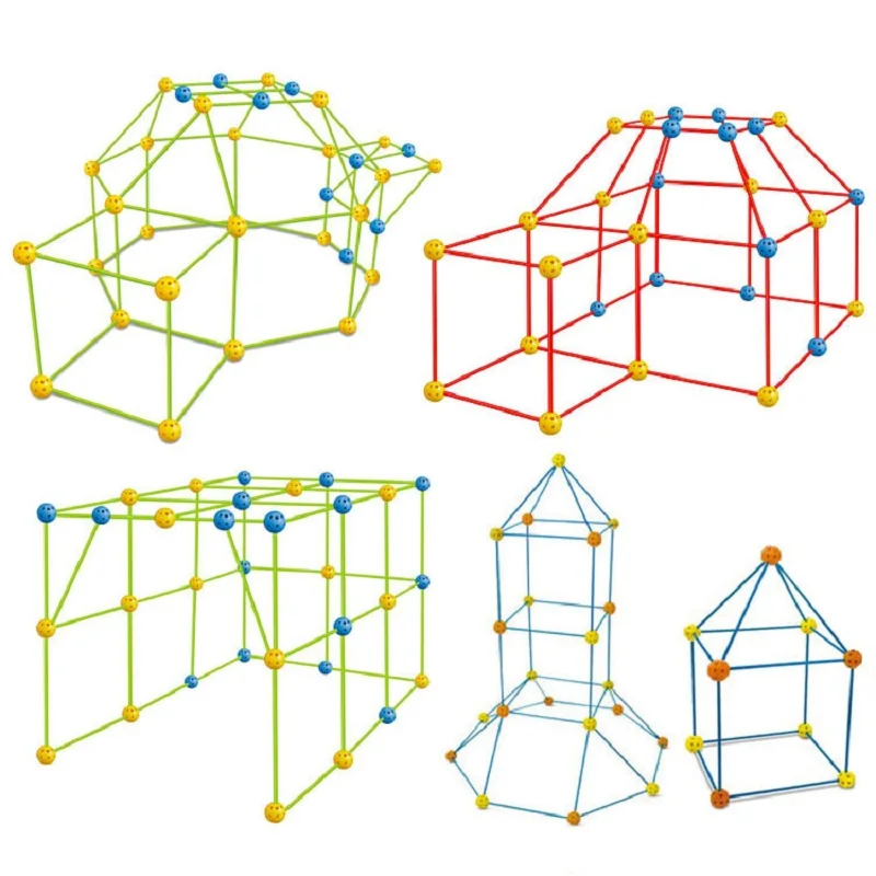 Kinder DIY Bau Forts Spielzeug Gebäude Kits Burgen Tunnel Montieren Zelte Kit Spielen Haus Spielzeug Für Kinder Geschenke