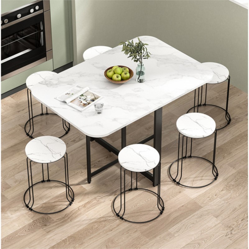 Mesa de comedor plegable para el hogar, mesa movible de almacenamiento conveniente multifuncional, casa de alquiler, apartamento de tamaño pequeño