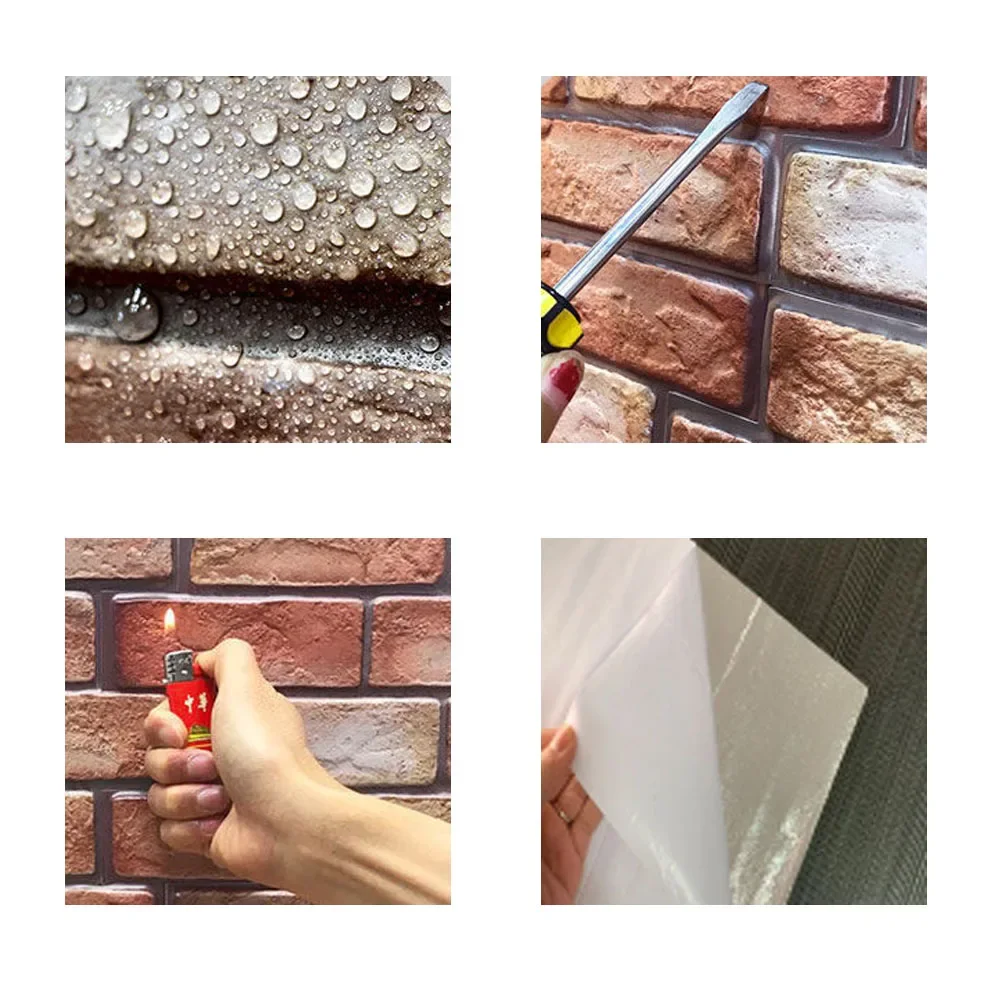 Transforme sua casa com 10 painéis decorativos de parede 3D - papel de parede autoadesivo, à prova d'água e à prova de umidade para sala de estar