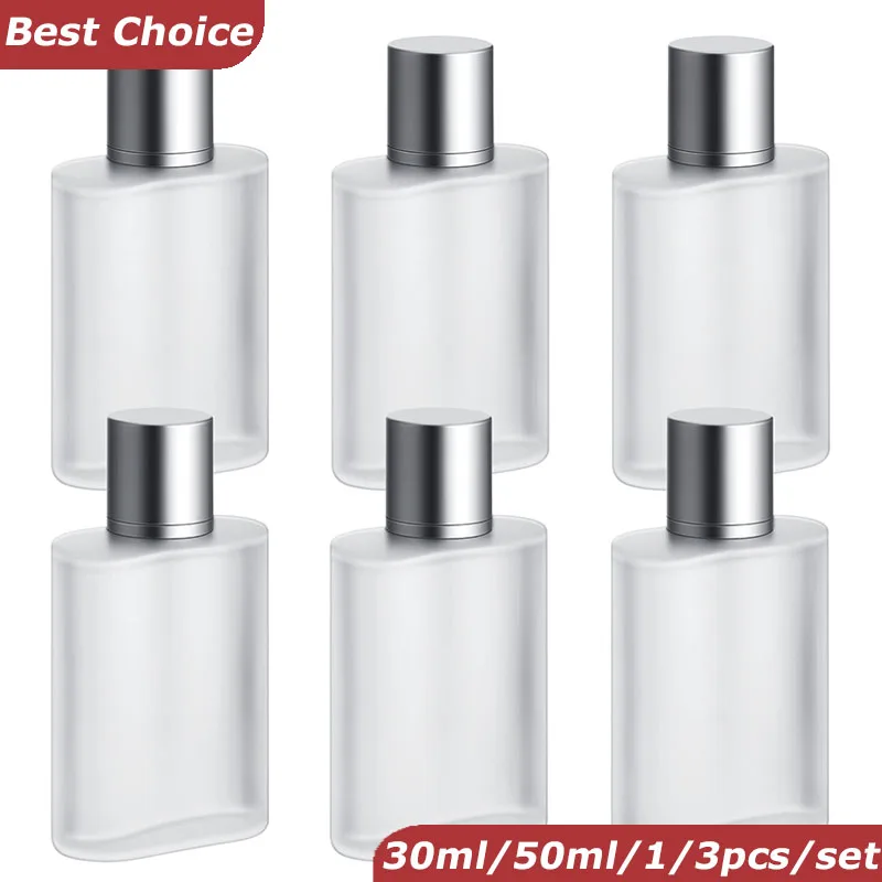 30ml parafuso superior garrafa de perfume de vidro jateado líquido spray garrafa vazia 50ml dispensador garrafa vazia maquiagem névoa fina