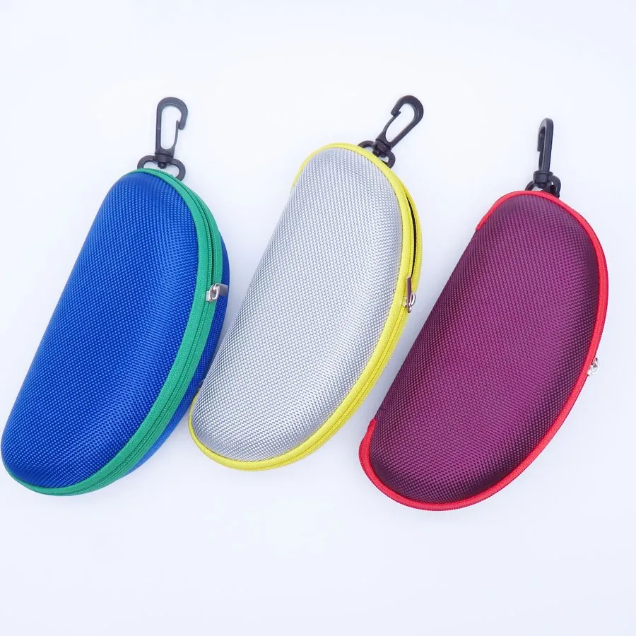 KLASSNUM Portable EVA Glasses Case with Carabiner Hook Colorful Sunglasses Hard Case Zipper Eyeglasses Protector Box Holder New