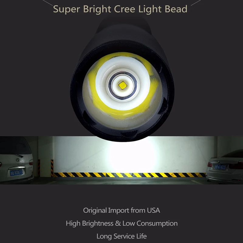 ​ ​ Linterna LED de bate de béisbol de aleación de aluminio, resistente al agua, superbrillante, para iluminación de autodefensa de emergencia al aire libre ​