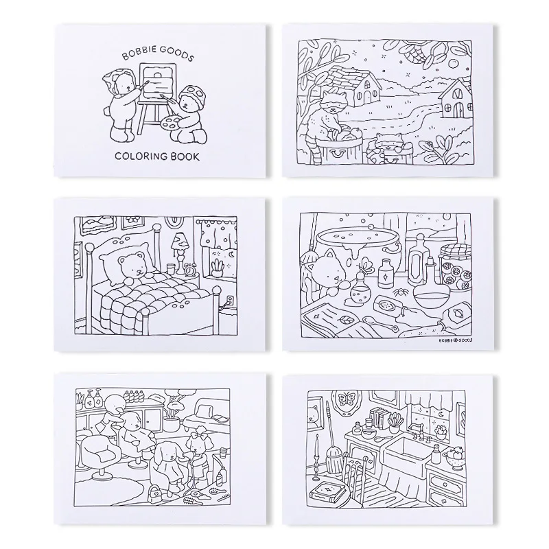 เด็ก BOBBIE สินค้าสมุดระบายสีเด็กวาดหนังสือภาพวาดกระดาษ Doodle โน้ตบุ๊คธีมสัตว์ภาพวาดอุปกรณ์สําหรับของขวัญ