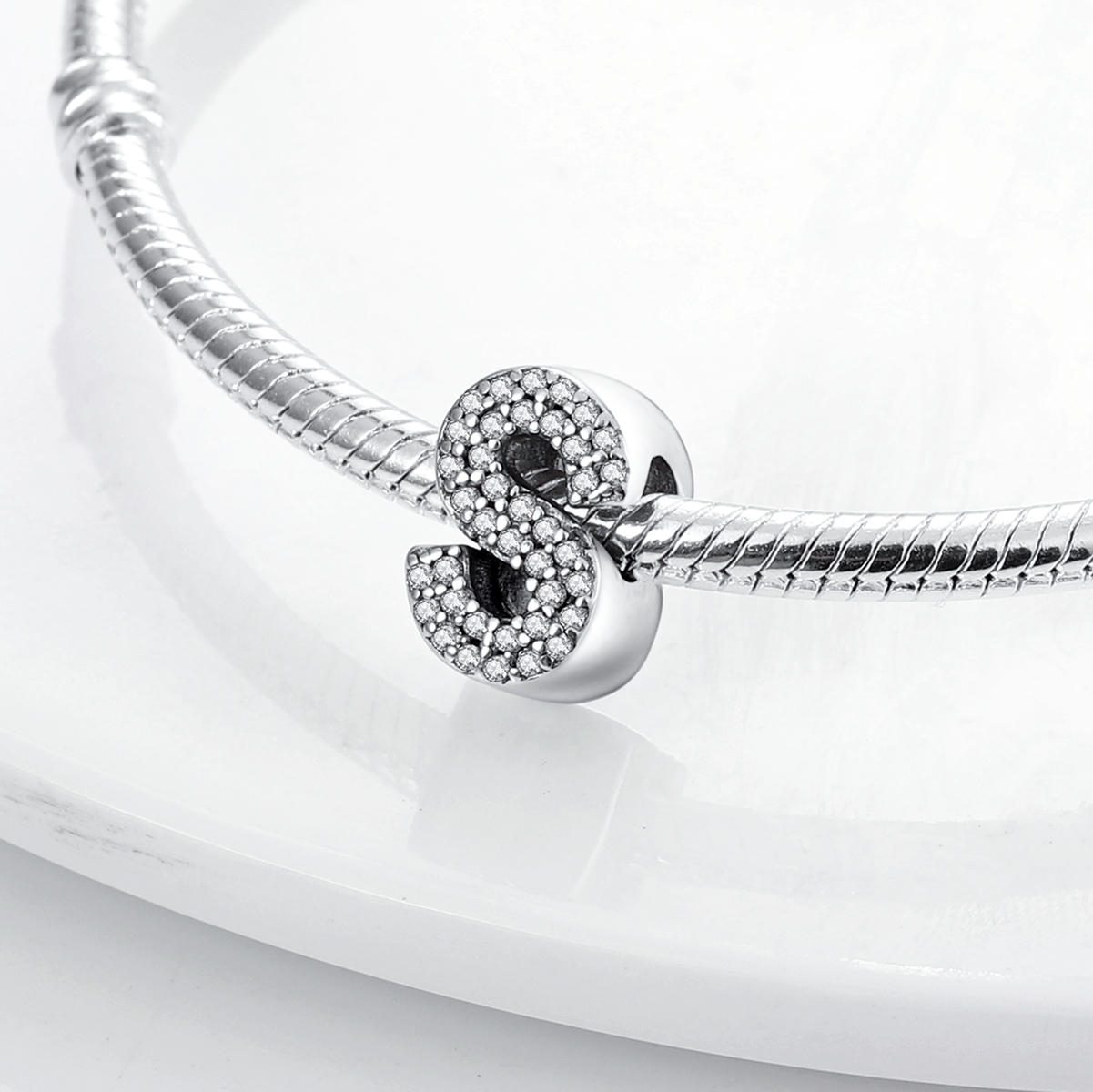 참 925 실버 도금 26 알파벳 문자 참 비즈 3mm 925 오리지널 팔찌에 적합 파인 DIY 생일 쥬얼리 선물