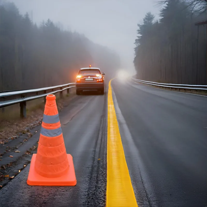 ​​18" Collapsible Traffic Cone​​ – Reflective Safety Cone for Work Zone & Roadside, Pop-Up Emergency Barrier  Traffic Cone