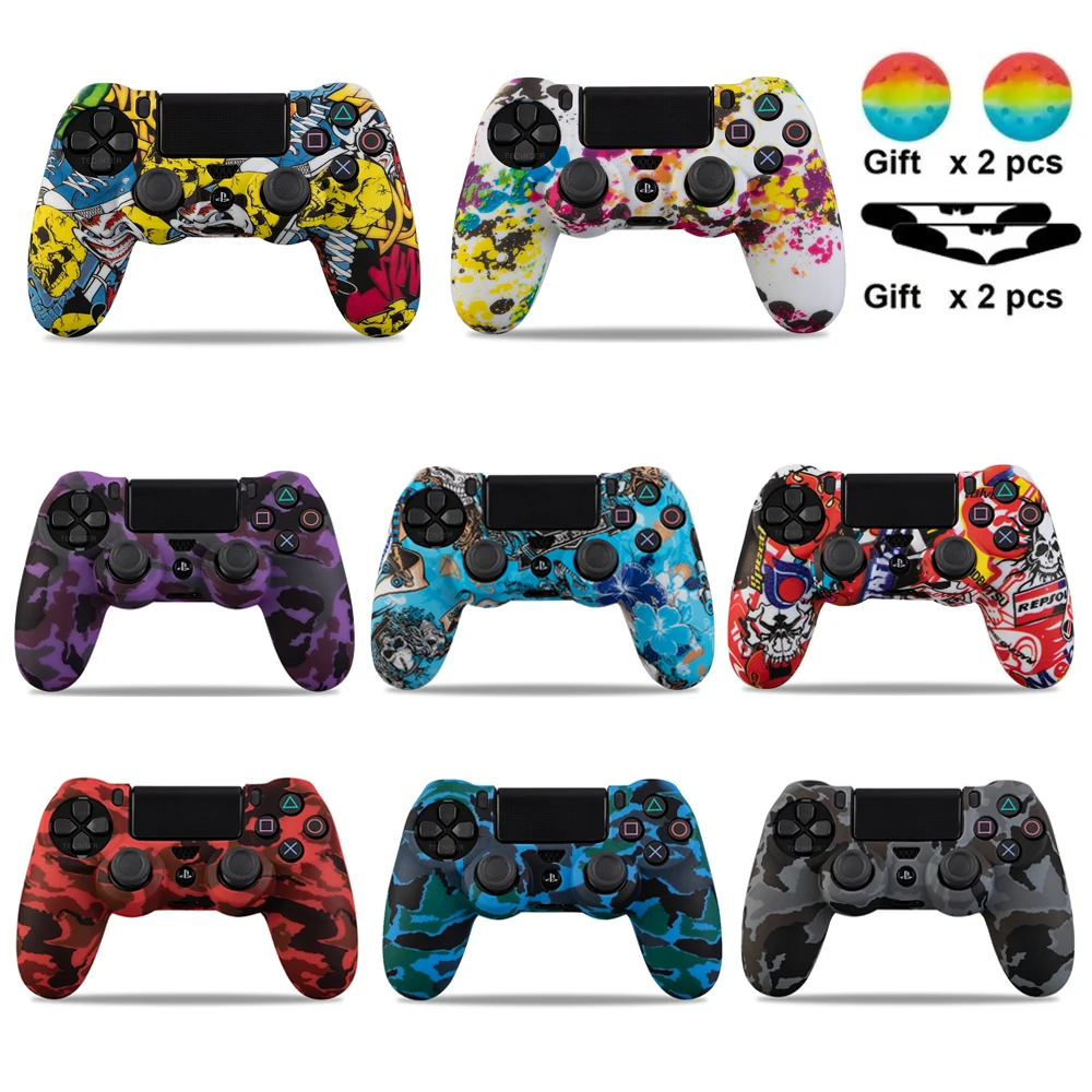 Custodia in gomma siliconica per SONY Playstation 4 PS4 Controller Protezione pelle per PS4 Pro Slim Gamepad Controle Thumb Grips