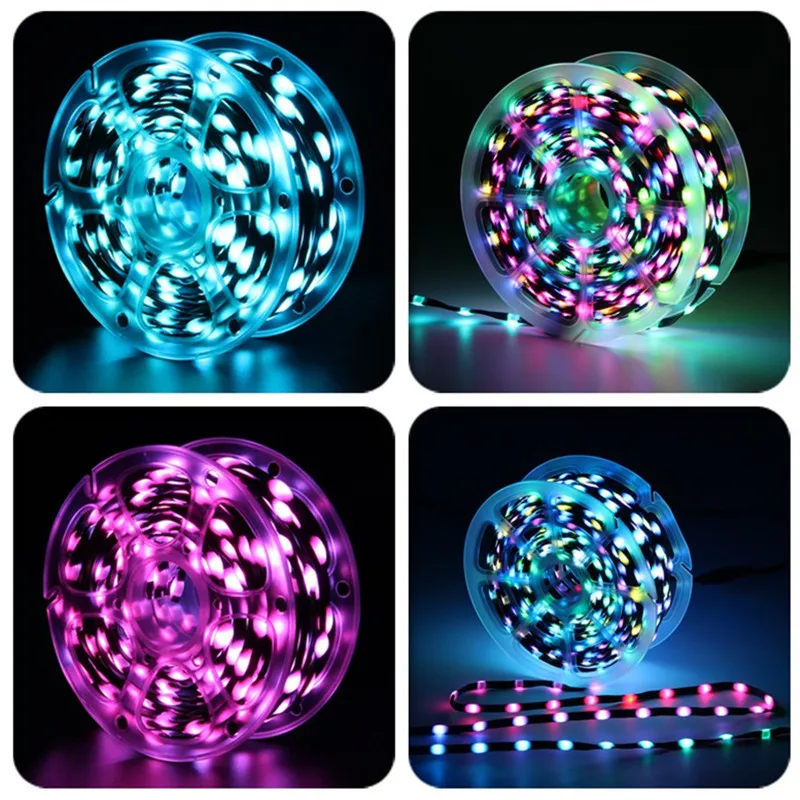 Cadena de luz de píxel LED negra de 3 pines DC5V/12V WS2811 RGB cadena de luz programable atmósfera de vacaciones cadena de luz de Navidad