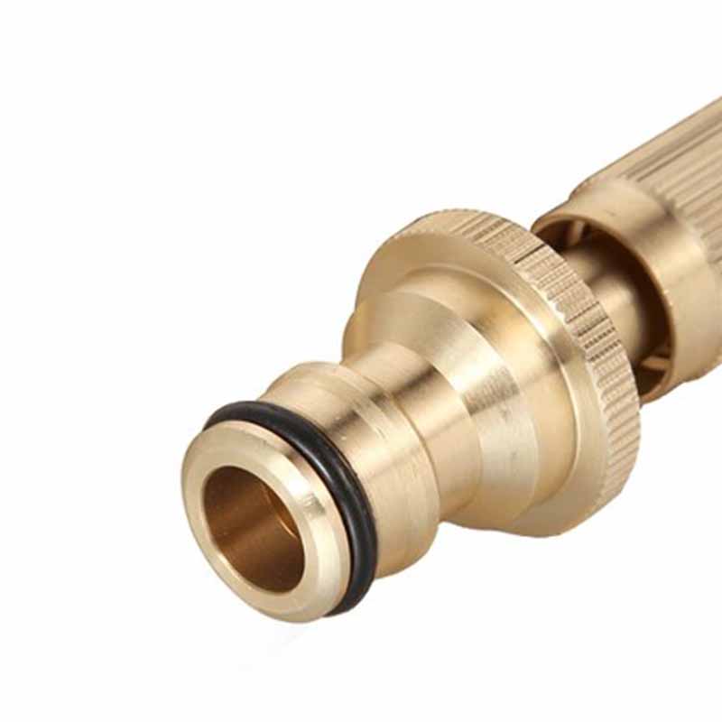 Spray Nozzle Water Gun Brass High Pressure Direct Spray Sprinkler Quick Connector Home Garden Hose Adjustable Gun
