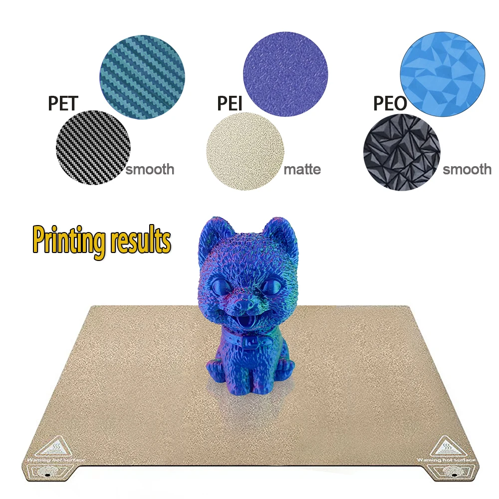 3D プリンター Ender-3 S1/End-5 S1/K1 ビルドプレート 柔軟な PEI/PET/PEO シート 両面コーティング ヒートベッド