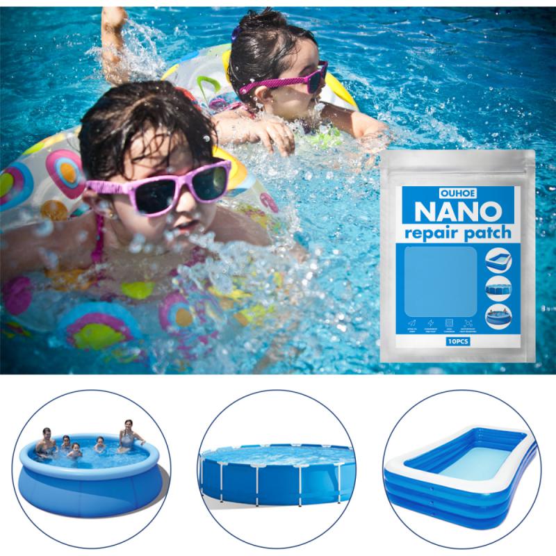 Parches de reparación de piscinas autoadhesivos, Kit de reparación de PVC para piscina, juguetes de anillo de natación, accesorios para barcos inflables, 10/20 piezas