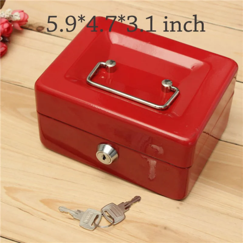 Thực Tế Mini Tiểu Tiền Mặt Tiền Hộp Thép Không Gỉ Khóa An Toàn Có Khóa An Toàn Nhỏ Phù Hợp Với Ngôi Nhà Trang Trí 3 Kích Thước