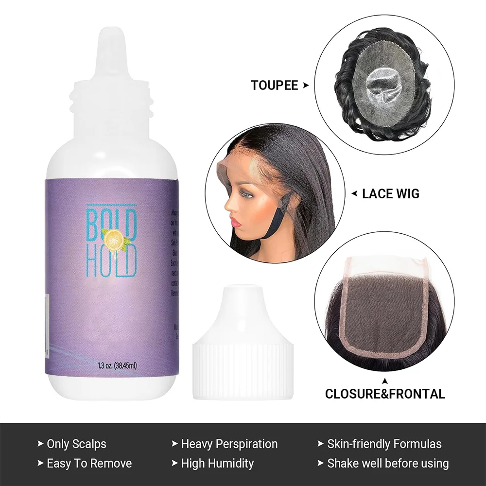 วิกผมกาว Sweatproof Bold Hold ลูกไม้กาวผมที่มองไม่เห็นเปลี่ยนกาวกันน้ําสําหรับ Toupee ปิดวิกผมชุดติดตั้ง