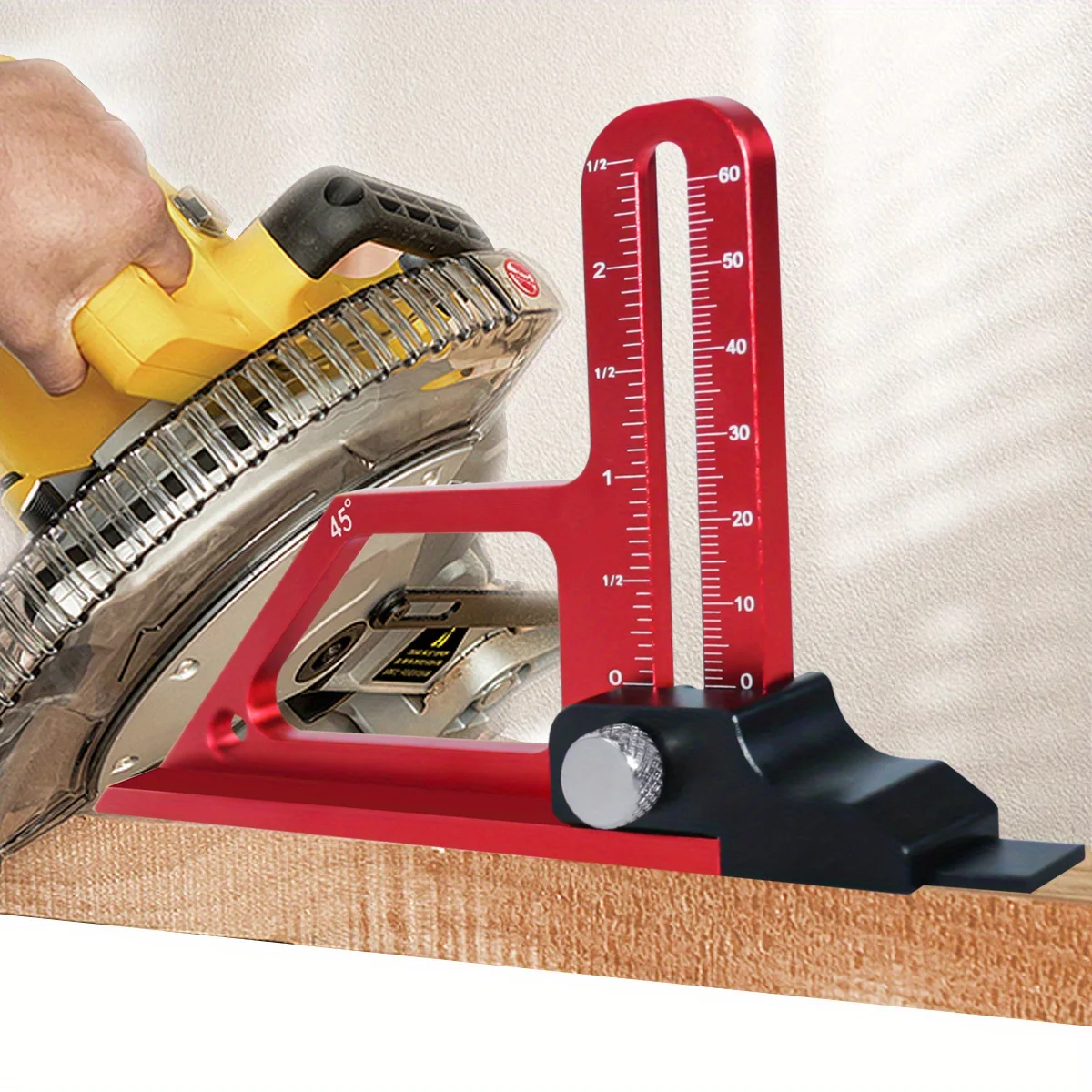 Adjustable Table Saw Depth Gauge 0-60mm W- Metric & Inch NC Laser Scale-Router Table Height Gauge Aluminum Alloy Measuring Gauge