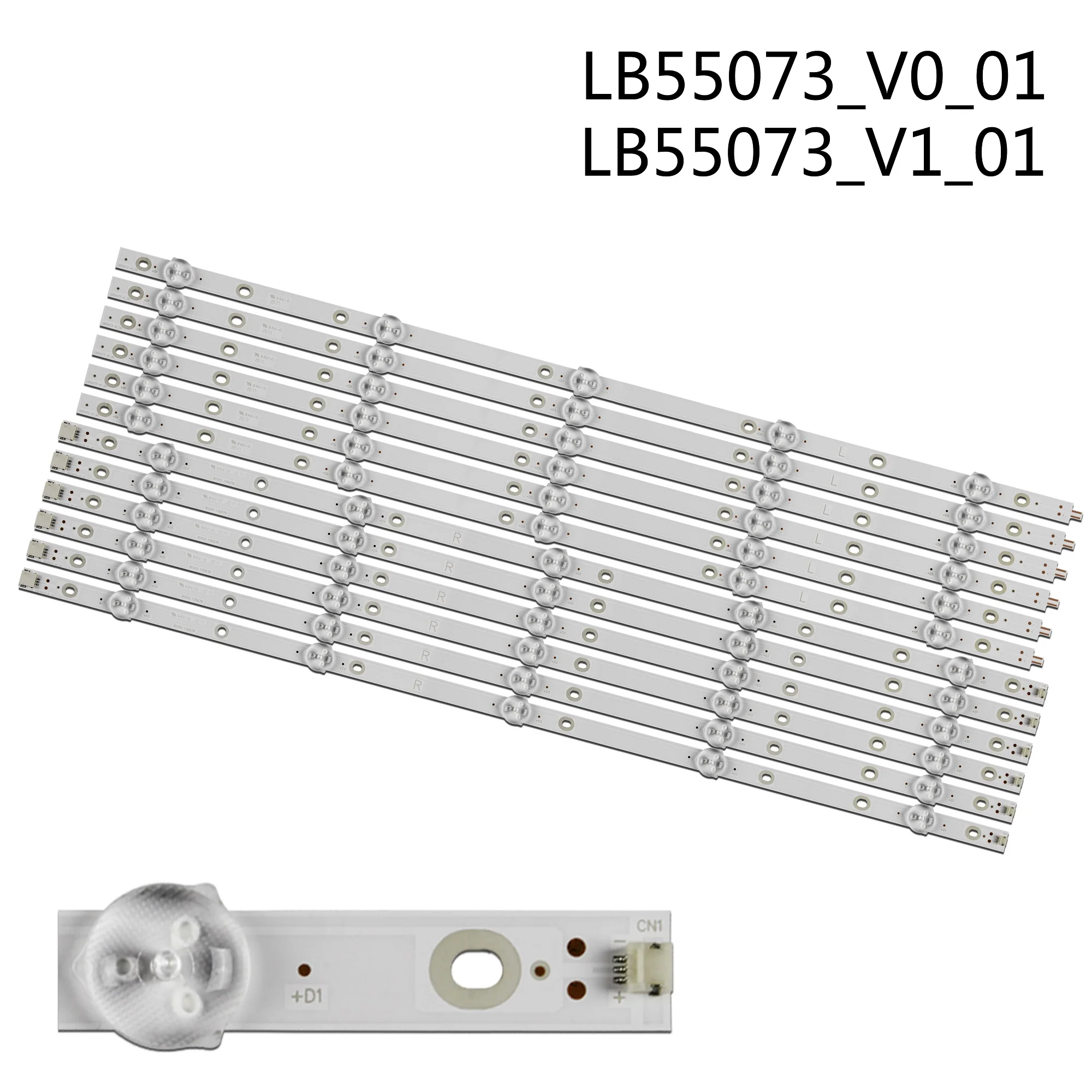 Neue 12 Stück LED-Hintergrundbeleuchtungsstreifen für 55PUS7503 55PUS6162 55PUS7303 55PUS6412 55PUS6503 55PUS6703 55PUS6262 55PUS6753 LB55073 V1_02