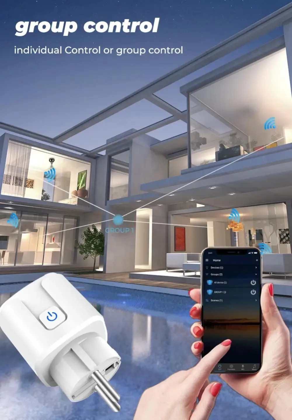 Zigbee Smart Plug 20A EU Smart Steckdose mit Power Monitoring Timing Funktion Sprachsteuerung über Alexa Google Home Yandex