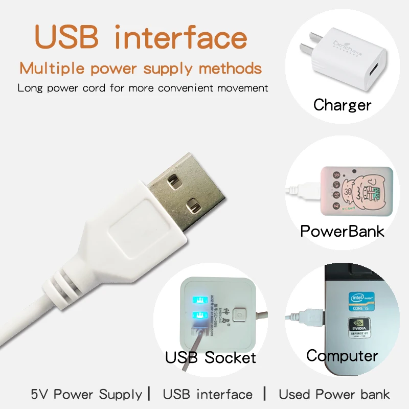 Oświetlenie LED pod szafką Wtyczka lampy USB Możliwość przyciemniania 3-miana koloru Lampka nocna LED Oświetlenie kuchni i sypialni z paskiem magnetycznym
