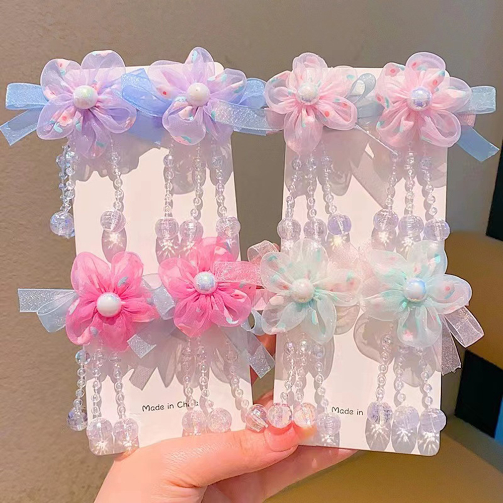 Kinder Hanfu Kopfschmuck Blume Quaste Alten Stil Clip Haar Zubehör Chinesischen Stil Kleines Mädchen Quaste Mädchen Haarnadel