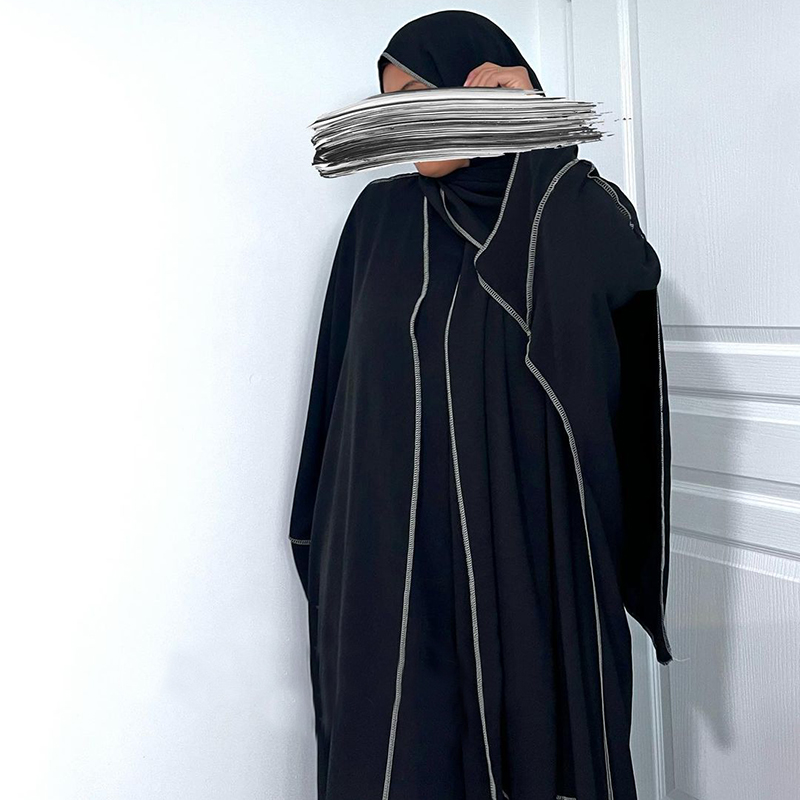 Dreiteiliges Abaya-Set mit Hijab-freiem Gürtel, Jazz-Krepp-Kimono, ärmellos, unter dem Kleid, EID, Ramadan, muslimische Frauen, islamische Kleidung