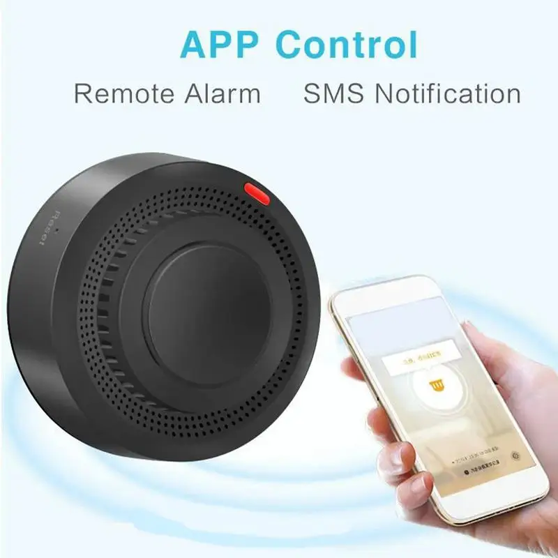 For Tuya WiFi Fire Alarm Smart Wireless Fire Alarm Detector Air Quality Monitor With Voice Alerts Real-Time App Notifications