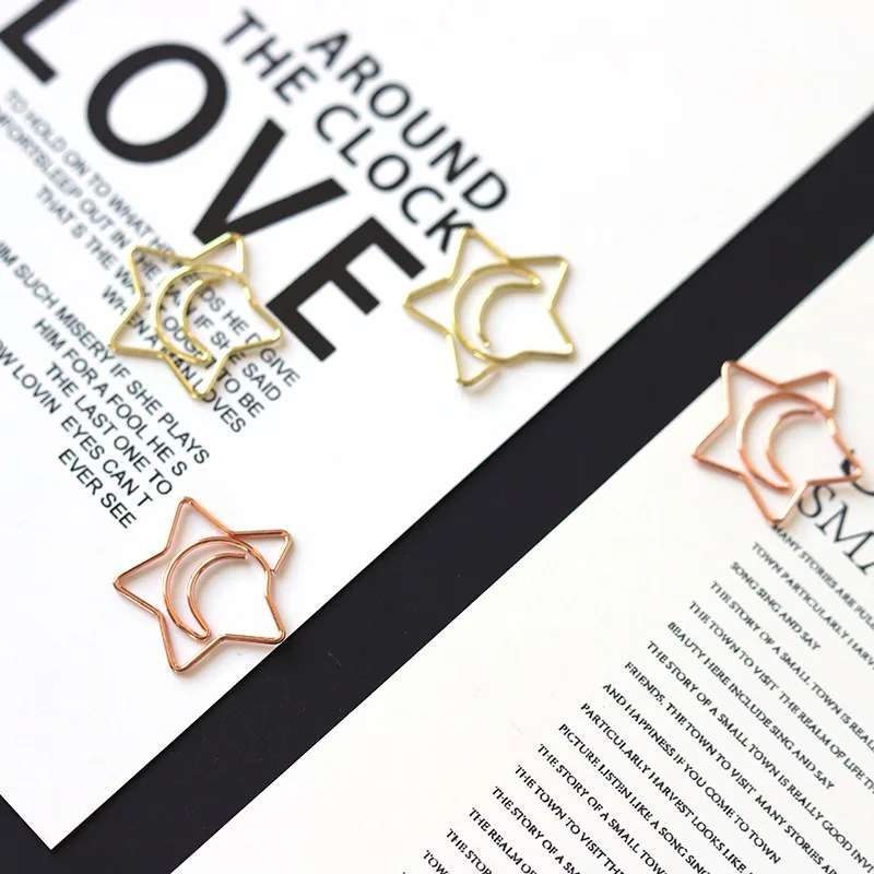 50 шт./упаковка, зажимы для книг «Луна и звезды»