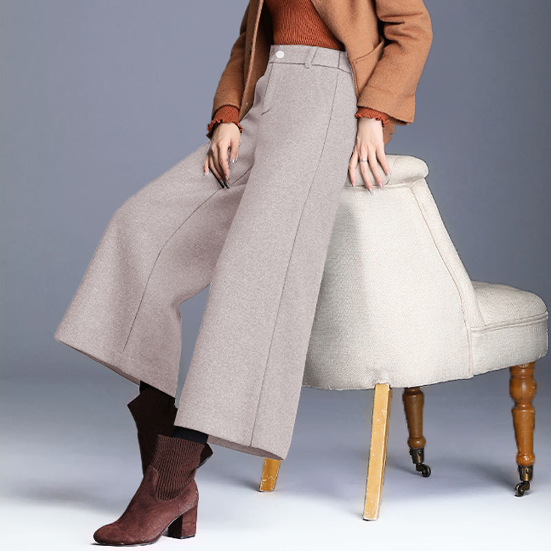 2023เสื้อผ้าวินเทจของผู้หญิงพิมพ์ลายสก๊อตเอวสูงทรงหลวมแฟชั่นบางกางเกงขาม้าฤดูใบไม้ร่วงฤดูหนาว