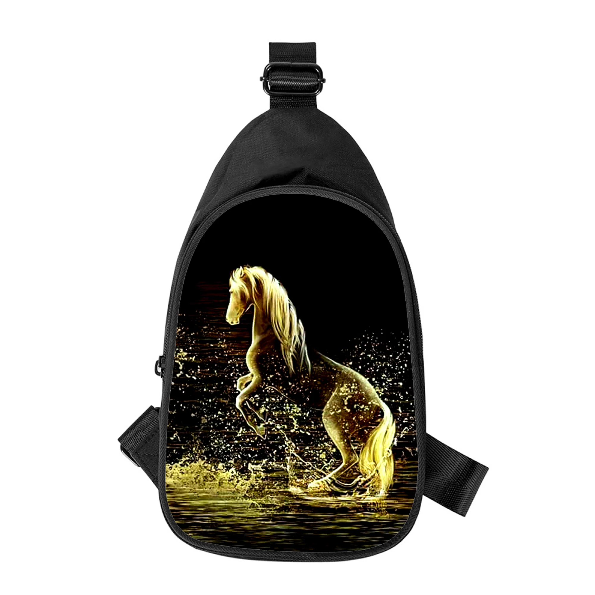Pferd 3D-Druck neue Männer Kreuz Brusttasche diagonal Frauen Umhängetasche Ehemann Schule Hüft tasche männliche Brust packung