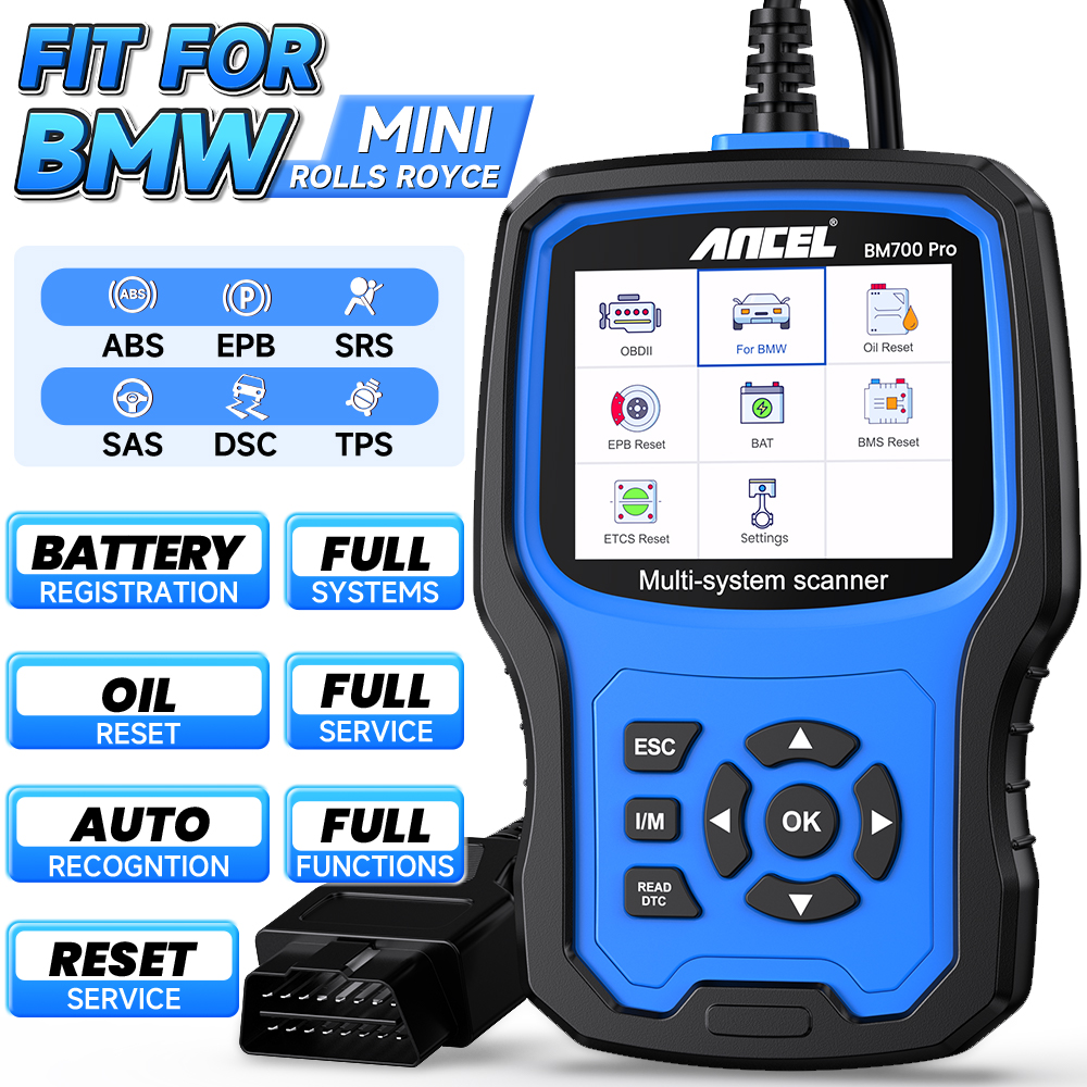 ANCEL BM700 Pro Alle System OBD2 Scanner Fit Für BMW EPB SAS Airbag ABS Öl CAS Reset Code Reader Auto Vin OBD 2 diagnose Zu