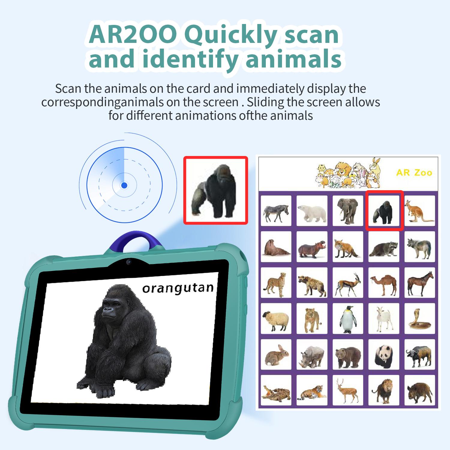 Estudo Infantil Educação Tablet PC, Octa Core Play, presente das crianças, 5G, Wi-Fi, 4GB de RAM, 64GB ROM, 4000mAh, 7,0"