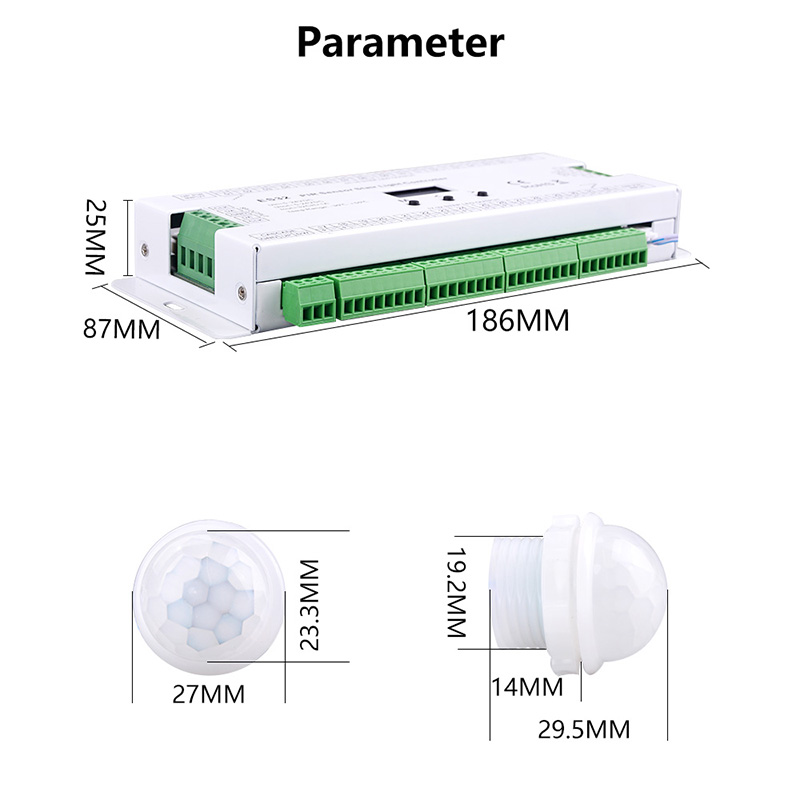 ES32 Treppen Led Licht Controller PIR Sensor 32CH Einfarbig 2CH RGB Pixel SPI LED Streifen Dimmer Treppen Licht Sensor Controller