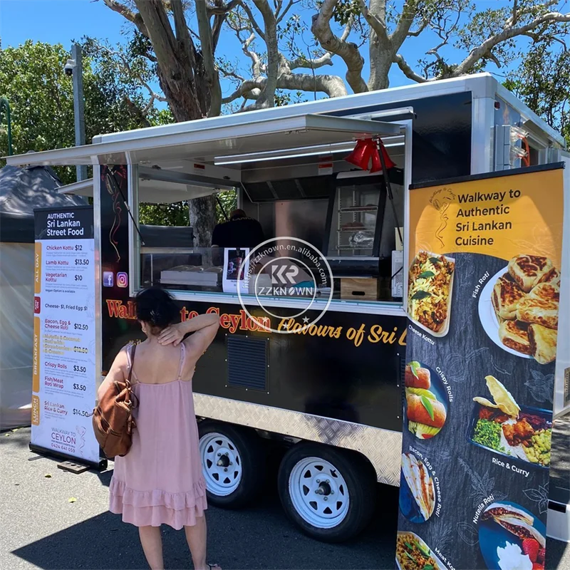 Konsesi Truk Makanan Dapur Bergerak Trailer Makanan Persegi Pizza Hamburger Dan Peralatan Dapur Dengan Harga Pabrik Untuk Dijual