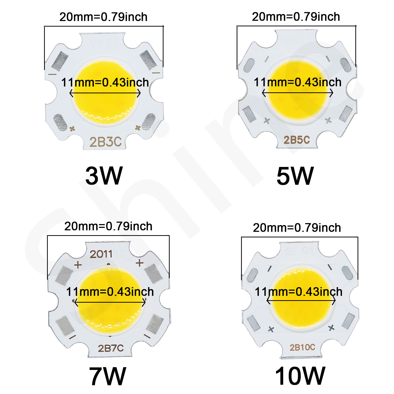 10 stücke 3 W 5 W 7 W 10 W High Power LED Quelle Chip 13mm 20mm 24mm SMD LED COB Glühbirne LED Diode Licht Lampe Scheinwerfer Downlight DIY