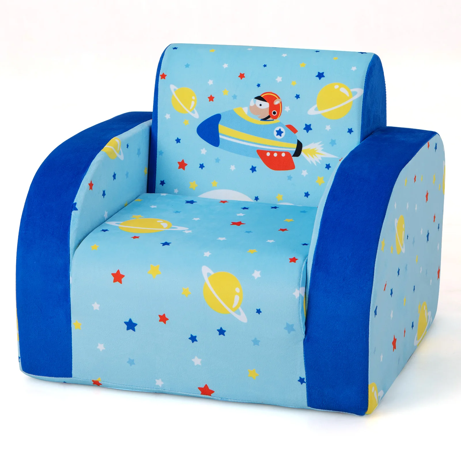 Sedia Divano Convertibile 3 in 1 per Bambini, Letto Divano Apribile per Bambini con Seduta Imbottita in Schiuma e Copertura Protettiva Rimovibile, per Bambini da 0-5 Anni