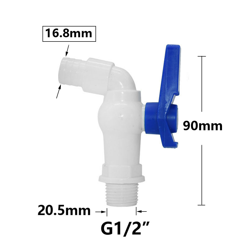 Válvula adaptadora de grifo de tanque IBC S60X6, grifo de conexión rápida de jardín de hilo grueso, accesorio de grifo de tanque macho de 1/2 3/4"