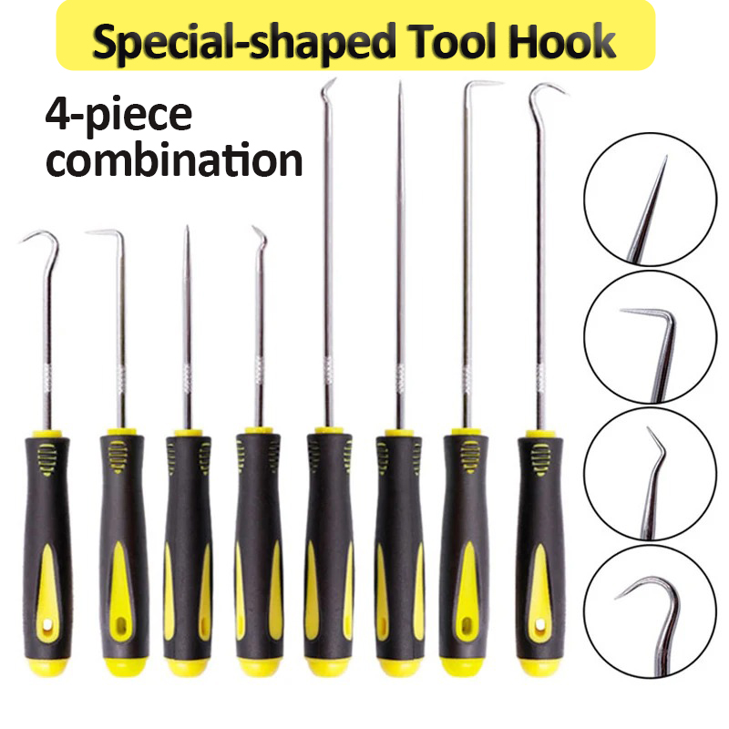 4 stks/set hittebestendig Antislip Haak Pick Set Auto Oliekeerringen Schroevendraaier Pakking Puller Oliekeerringen Verwijdering Haak Tool auto Reparatie Tool