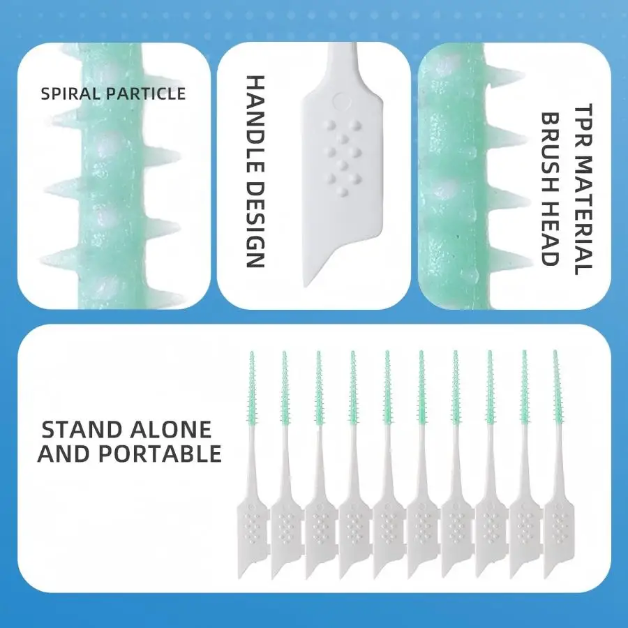 40pcs/Interdental Brush Soft Rubber Teeth Cleaning Tools Dental Cleaning Between Teeth Toothbrush Oral Hygiene Care Tools
