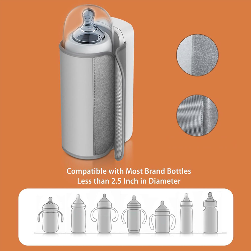 Draagbare flessenwarmer Oplaadbare draadloze melkverwarmer met temperatuurregeling Babyflesverwarmer voor op reis