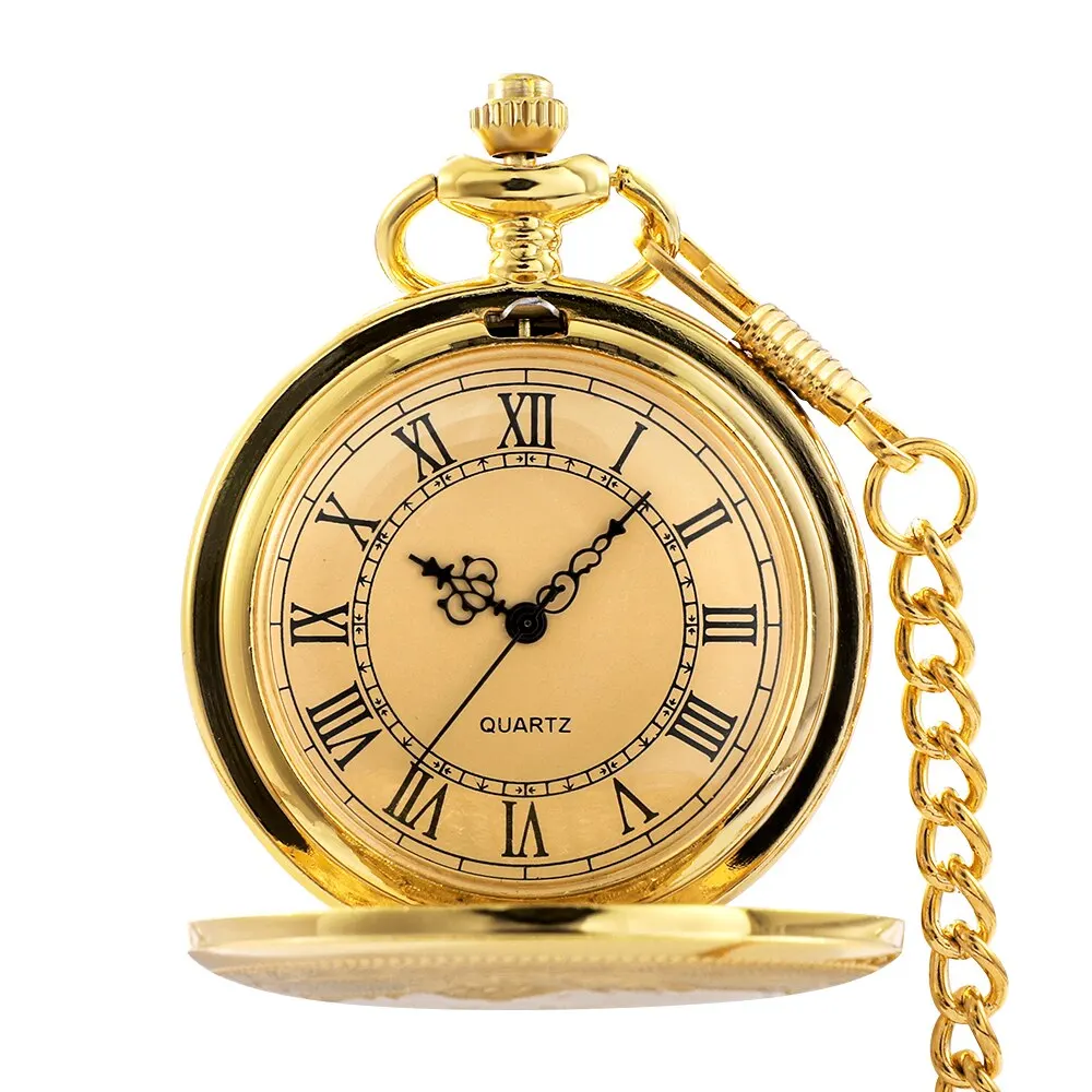 Antike Steampunk Vintage römische Ziffern Quarz Taschenuhr mehrfarbige Gehäuse Halskette Anhänger Uhr Kette Herren Frauen