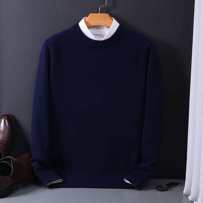 Camisola de caxemira o-pescoço pullovers masculino solto oversized M-3XL camisa inferior de malha outono inverno novo coreano casual masculino topo