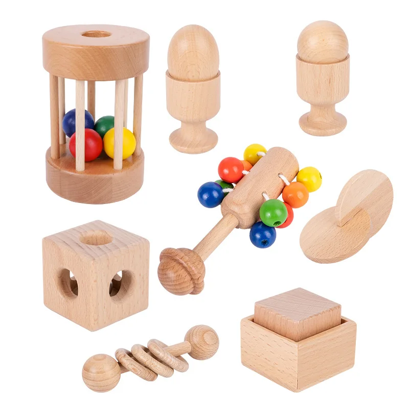Cho Bé Làm Dịu, Nắm, Bắt Tay, Rung Lắc Gỗ Chuông, Bé Răng Hàm, Tương Tác Beech Đồ Chơi Xếp Hình, giáo Dục Sớm Hình Dạng